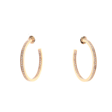Cartier Inside Out Hoop Earrings 18K Rose Gold and Diamonds