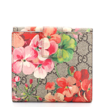 Gucci French Flap Wallet Blooms Print GG Coated Canvas