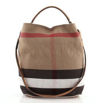 Burberry Ashby Bag House Check Canvas Medium