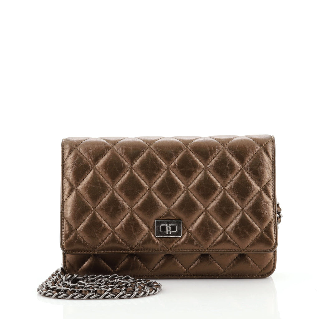 Chanel Reissue 2.55 Wallet on Chain Quilted Aged Calfskin Brown 804321