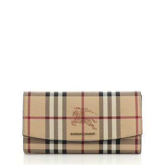 Burberry Harris Wallet Haymarket Coated Canvas Long