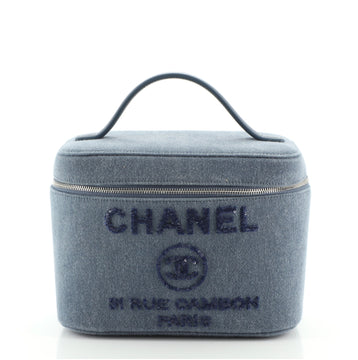 Chanel Deauville Vanity Case Canvas with Sequins