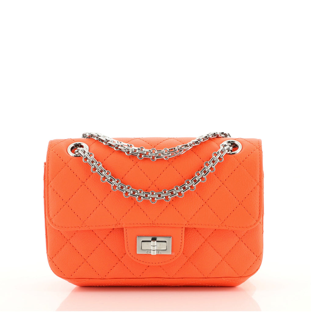 Chanel Reissue 2.55 Flap Bag Quilted Goatskin Mini Orange 805152