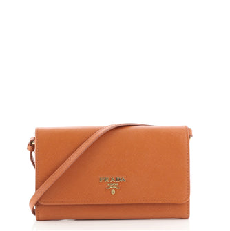 Prada Wallet on Strap Saffiano Leather Small