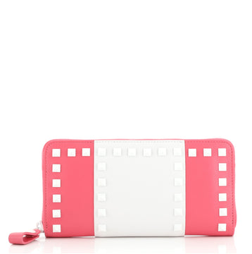 Valentino Free Rockstud Zip Around Wallet Leather