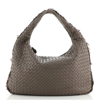 Bottega Veneta Veneta Hobo Intrecciato Nappa with Frayed Detail Medium