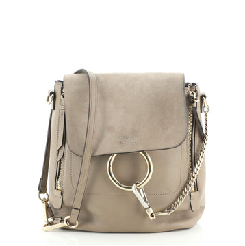 Chloe Faye Backpack Leather and Suede Small
