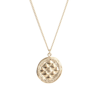 Chanel CC Medallion Quilted Pendant Necklace Metal