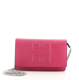 Givenchy Emblem Wallet on Chain Embossed Leather