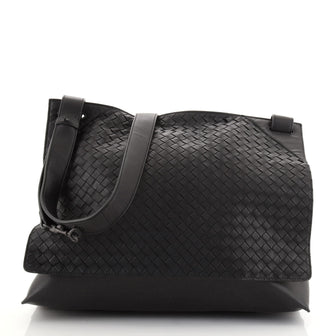 Bottega Veneta Square Panelled Messenger Bag Intrecciato Nappa Large