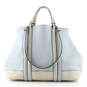 Bottega Veneta Corso Tote Leather with Intrecciato Detail