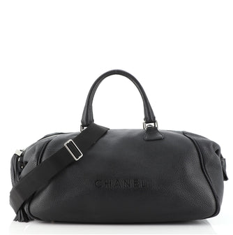 Chanel Lax Tassel Convertible Duffle Pebbled Leather Large