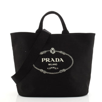 Prada Canapa Convertible Shopping Tote Canvas Large