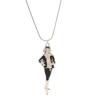 Chanel Vintage Coco Mademoiselle Pendant Long Necklace Resin and Metal