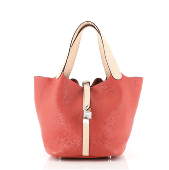 Hermes Bicolor Picotin Lock Bag Clemence with Swift MM