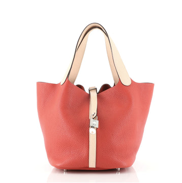 Hermes Bicolor Picotin Lock Bag Clemence with Swift MM