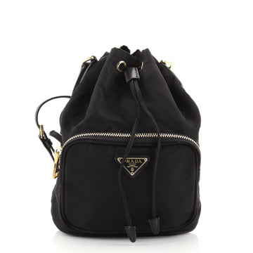 Prada Drawstring Bucket Bag Tessuto Small