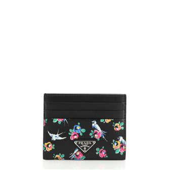 Prada Card Holder Printed Saffiano Leather