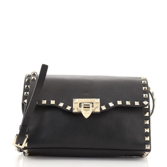 Valentino Rockstud Flip Lock Flap Bag Leather Medium