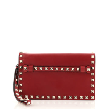 Valentino Rockstud Flap Clutch Leather Small