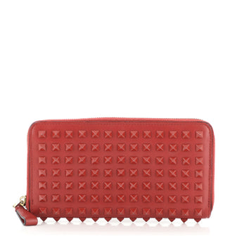 Valentino Rockstud Zip Around Wallet Full Studded Leather