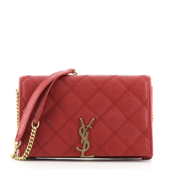 Saint Laurent Becky Chain Wallet Quilted Leather