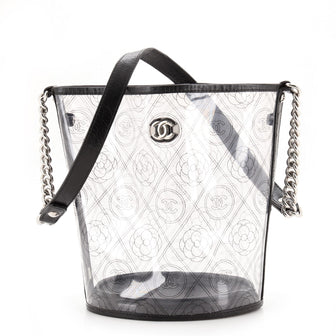 Chanel Camellia Coco Bucket Bag Printed PVC Medium