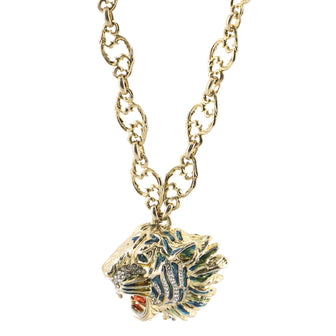 Gucci Rajah Pendant Necklace Metal with Enamel and Crystal