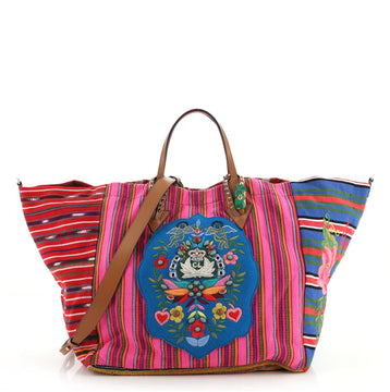 Christian Louboutin Caba Tote Motif Embroidered Jacquard Large