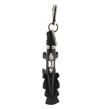 Fendi Crocodile Keychain Crystal Embellished Leather
