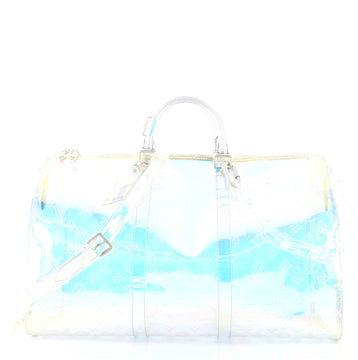 Louis Vuitton Keepall Bandouliere Bag Limited Edition Monogram Prism PVC 50