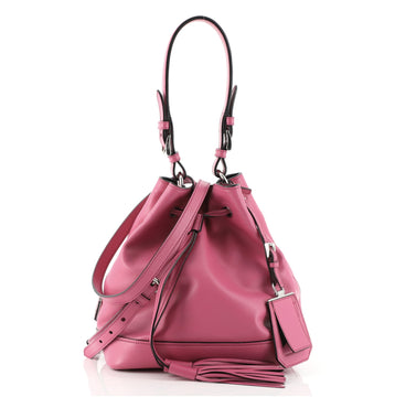 Prada Convertible Drawstring Bucket Bag Soft Calf Small