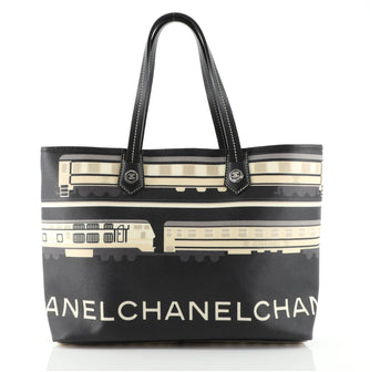 Chanel Le Train Tote Printed Coated Canvas Medium