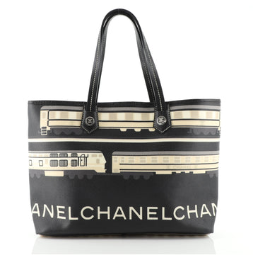 Chanel Le Train Tote Printed Coated Canvas Medium