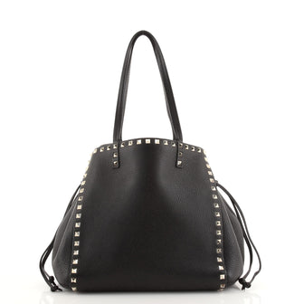 Valentino Rockstud Drawstring Tote Leather