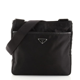 Prada Front Zip Messenger Bag Tessuto Medium