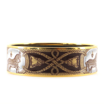 Hermes Bangle Bracelet Printed Enamel Wide
