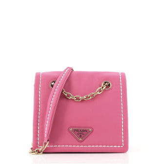 Prada Padded Chain Flap Bag Tessuto Small
