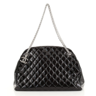Chanel Just Mademoiselle Bag Quilted Patent Large