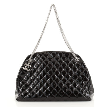 Chanel Just Mademoiselle Bag Quilted Patent Large