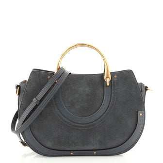 Chloe Pixie Double Handle Bag Leather with Suede Medium