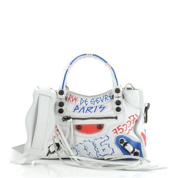 Balenciaga City Graffiti Classic Studs Bag Leather Mini