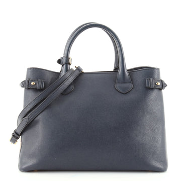 Burberry Banner Tote Leather and House Check Canvas Medium