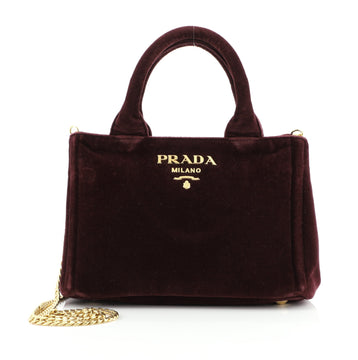 Prada Convertible Open Tote Velvet Mini