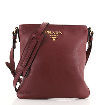 Prada Flat Zip Crossbody Bag Vitello Phenix Medium