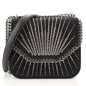 Stella McCartney Falabella Box Shoulder Bag Embellished Faux Suede Small
