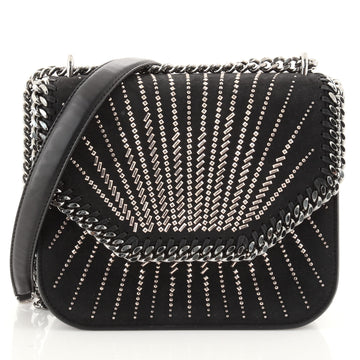Stella McCartney Falabella Box Shoulder Bag Embellished Faux Suede Small