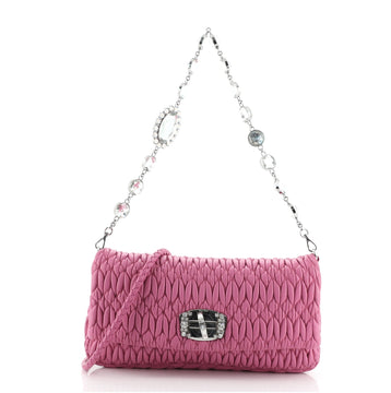 Miu Miu Crystal Clutch Matelasse Leather Medium