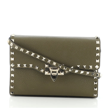 Valentino Rockstud Flip Lock Flap Bag Leather Medium
