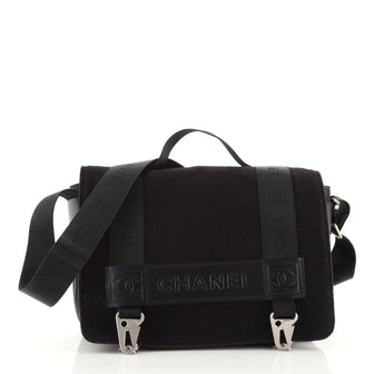 Chanel Sport Line Flap Messenger Bag Wool and Nylon Small